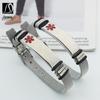 Unisex Titanium Steel Medical Symbol Bracelet - Engravable Fashion Jewelry