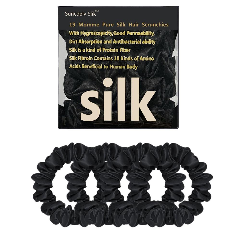 Резинки для волос из 100% чистого шелкового шелка, шелковые резинки для волос, резинки для волос, узкие резинки для волос, держатели для хвостиков, аксессуары для ухода за волосами