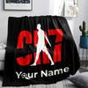 1PC Custom Name CR7 Patterned Flannel Blanket Suitable For All Seasons for Home Decor Warmth and Comfort Gifts Holiday Present -HE54