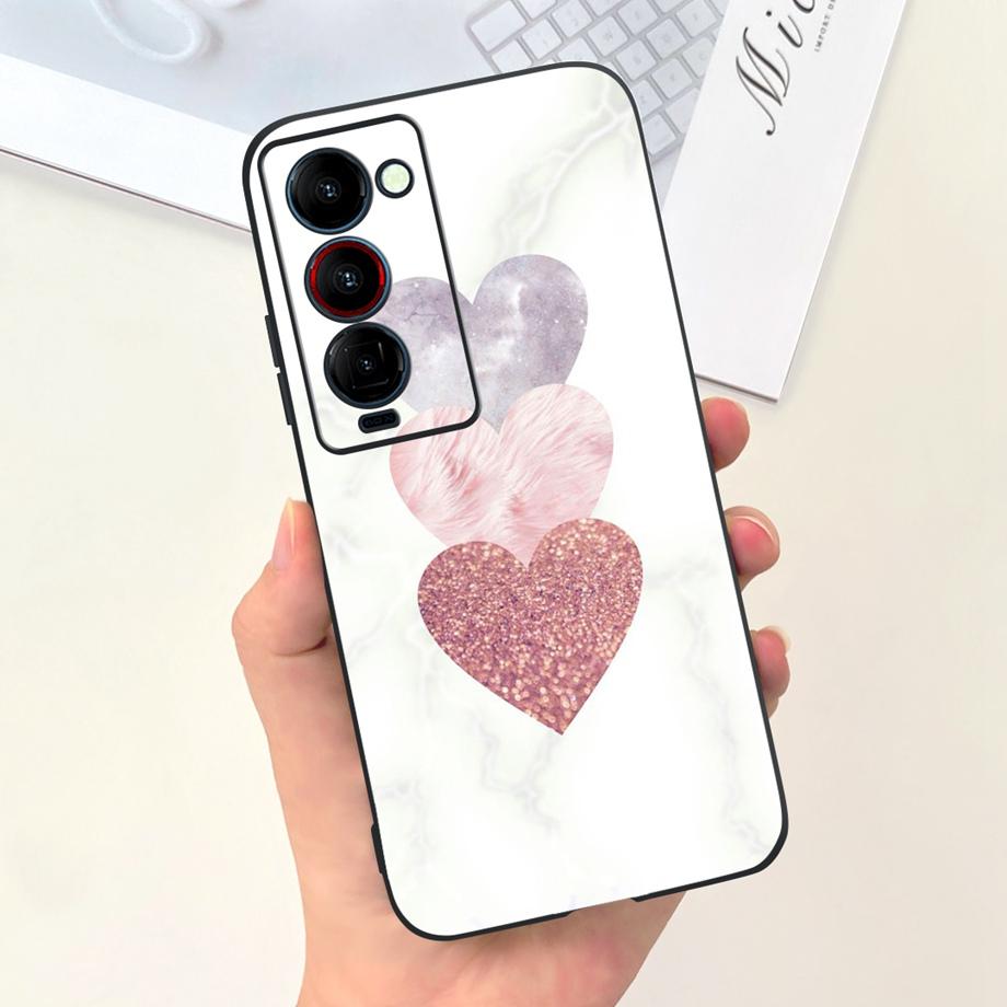 Для Tecno Camon 18 18i 18P 18 Premier Чехол Милый Кот Цветок Мультяшки Обложка Для Camon18 Premier Чехол для Телефона Camon18P Мягкий Funda Сумка