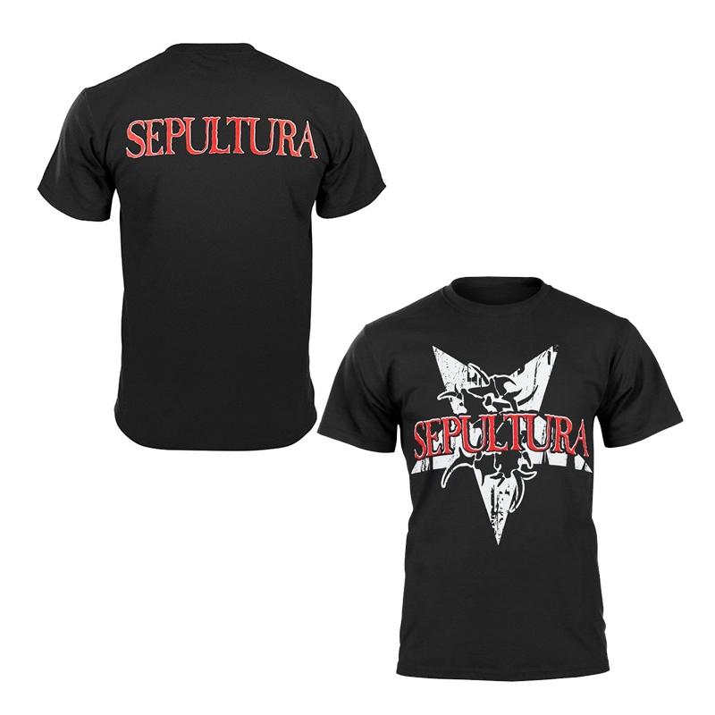 Hot SEPULTURA Band's Dark and Chaotic Speed Metal Rock Short-sleeved American Loose-fit Shirt By An International Fashion Brand
