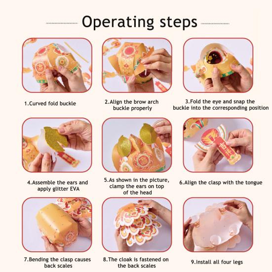 Набор материалов для самодельного фонаря-льва с подвижной головой и конечностями, набор для фонаря танца льва своими руками, светящийся фонарь в китайском стиле на Праздник середины осени