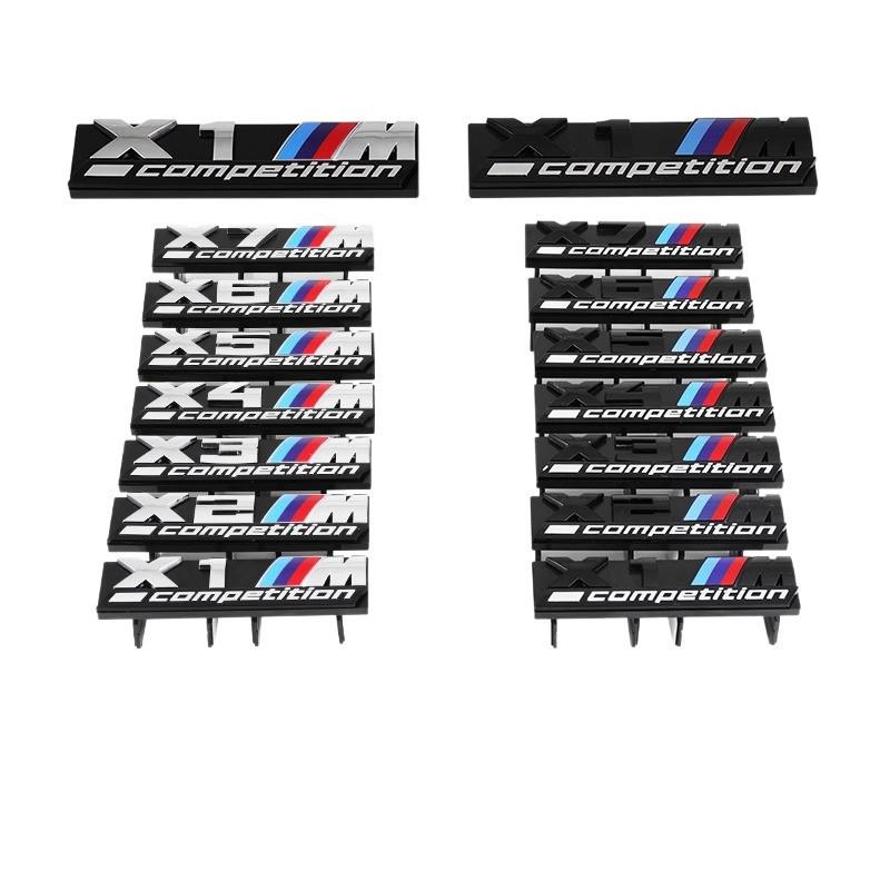 Fits BMW M Series: M5, 3 Series, X3M, X5M, M2, XM, M4, M6, X7M Grille Badge, Sport Decals (Black)