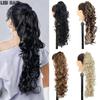 Synthetic Long Thick Wave Pony Fiber Claw Clip Wavy Ponytail Extensions Clip In Hair Extensions For Women Use