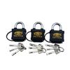 30mm Waterproof Padlock Outdoor Black Rubber-coated Safety Locks Warehouse Door Padlock Rainproof Lock with 3 Keys