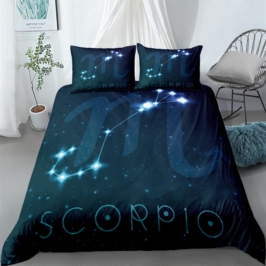 Aquarius Sign Zodiac Bedding Set King Queen Double Full Twin Single Size Duvet Cover Pillow Case Bed Linen Set