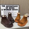 Fashion Women Ankle Platform Snow Boots Flats Fur Suede Warm Plush Cotton Shoes Woman Brand Winter 2025 Trend Goth Casual Botas Mujer