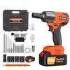 EMDTOOL Cordless Impact Wrench, 1/2 Inch Driver Brushless Impact Gun, Variable Speed 3200rpm & Max Torque 1500Nm,4 Socket Sets