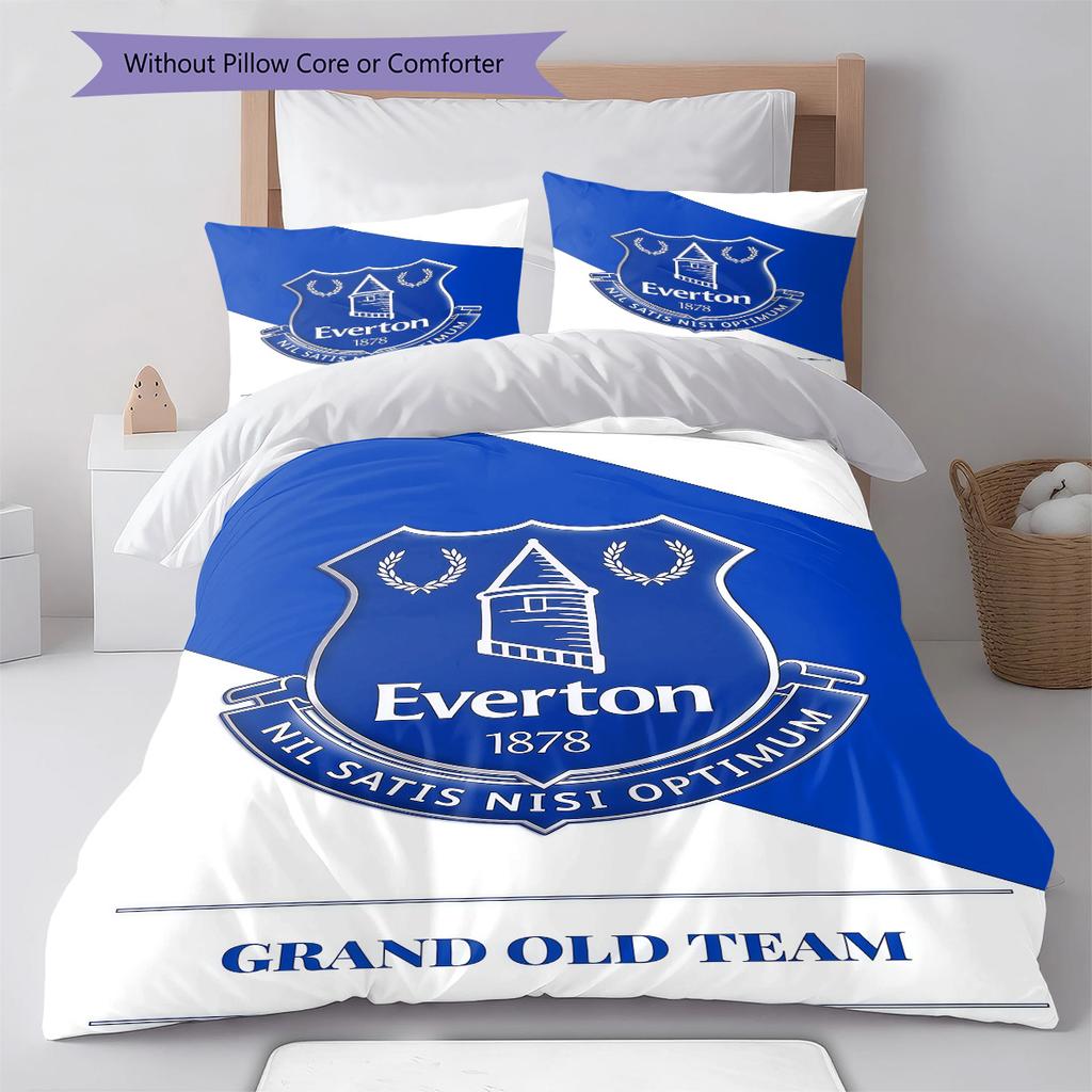Everton logo Pattern Bedding Quilt Set Quilt Cover Pillowcase Home Decoration Birthday Gift (1 * duvet cover + 2 * pillowcase, without core)