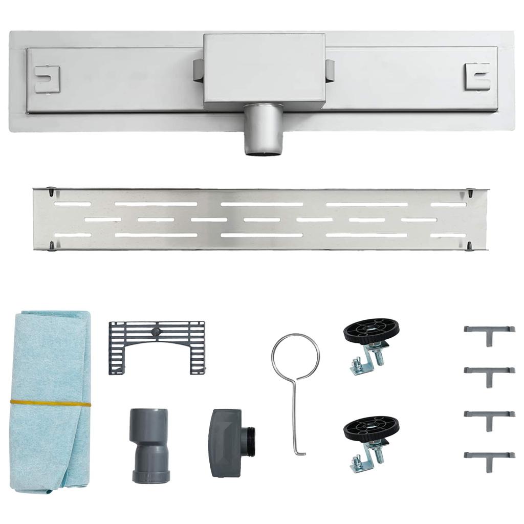 Linear Drain Shower Drain Silver 90 cm Stainless Steel 304