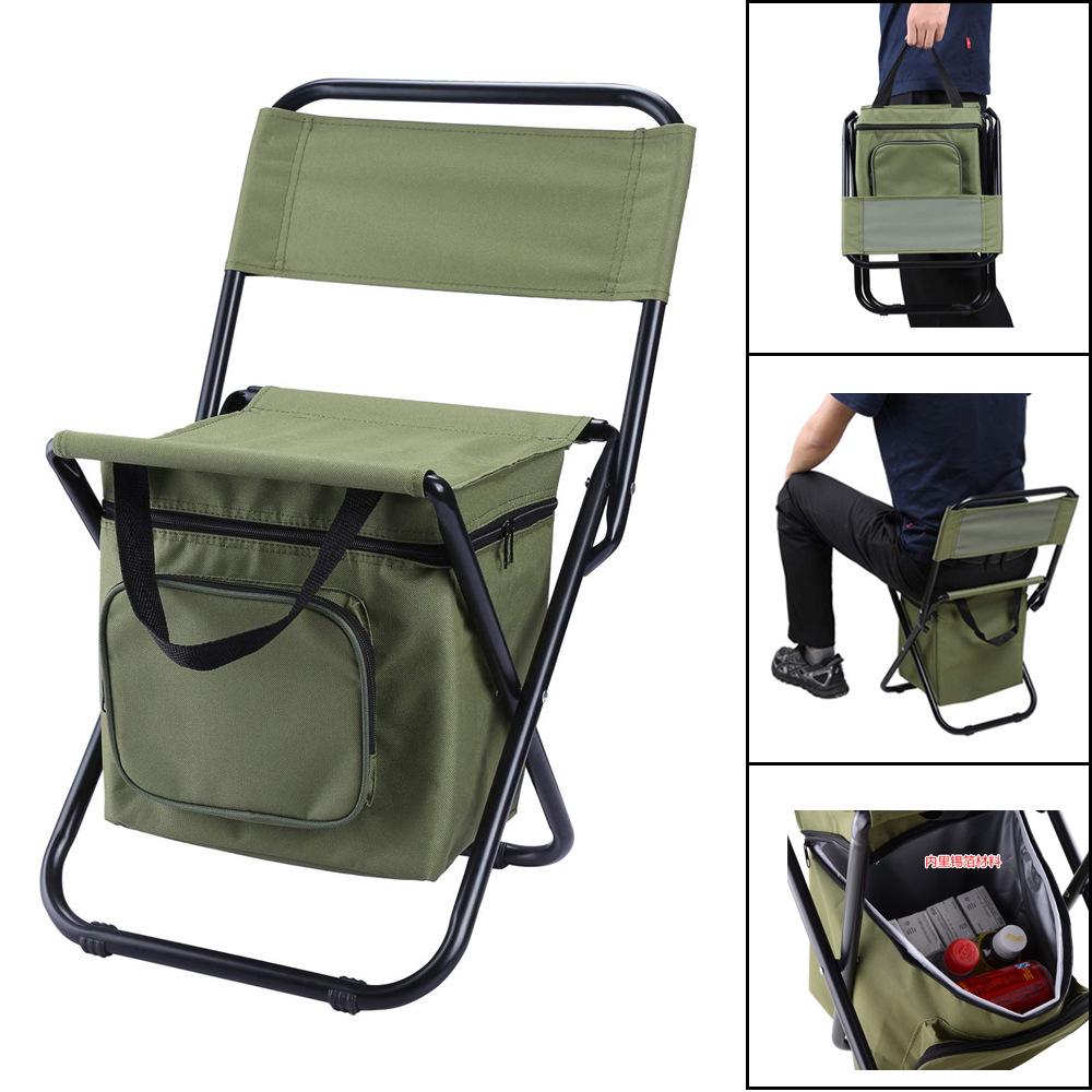 Portable Outdoor Folding Ice Pack Chair with Storage Bag with Backrest Insulation 3-in-1 Leisure Camping Fishing Chair