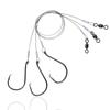 10Pcs Heavy Duty Circle Hooks Rigs With Steel Leader Wire For Saltwater Bass Catfish Fishing Lure Rig