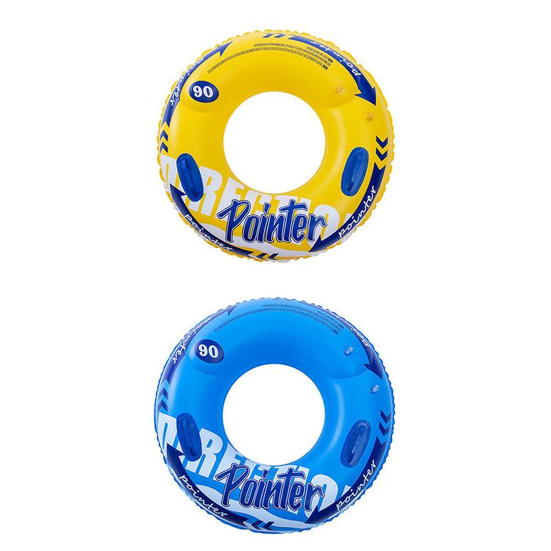 Взрослый утолщенный надувной плавательный круг с ручками, двойные воздушные камеры, экологичный ПВХ-материал, подходит для водных видов спорта, размеры 90-120