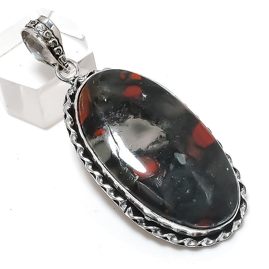 Boulder Opal Gemstone Handmade 925 Sterling Silver Jewelry Pendant 2.32" U8v22