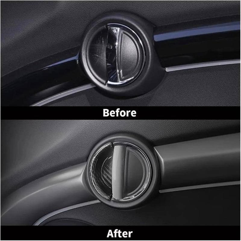 Inner Pull Handle Sticker Set Real Carbon Fiber For Mini Cooper F56 Car Interior Door Handle Covers