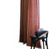 Bohemian Stripe Cotton Linen Kitchen Curtain Semi-Sheer Printed Window Treatment Dining Room