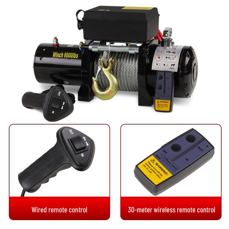 12V/24V Electric Winch & Vehicle-mounted Crane for Off-road and Household Use