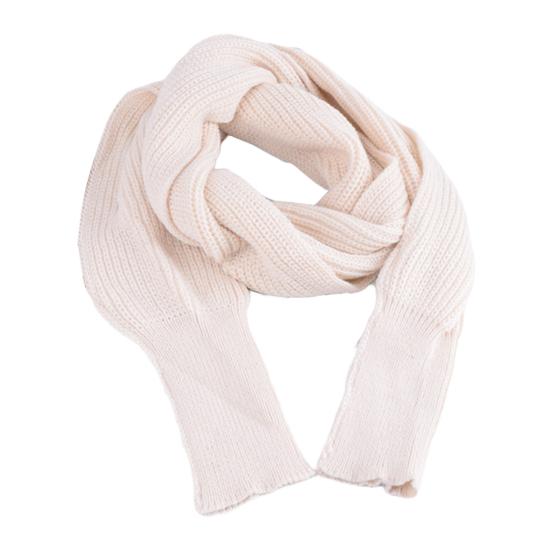 Women Knitted Scarf with Sleeve Fall Winter Warm Shawl Wrap Cardigan Solid Color Thickened