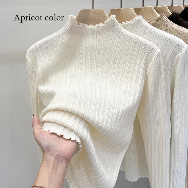 Вязаный свитер с полувысоким воротом, однотонный женский свитер с длинными рукавами