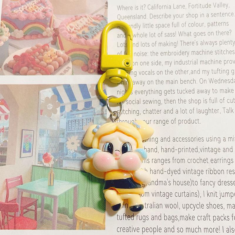 Милый брелок с плачущей девочкой, мультяшное украшение для рюкзака, брелок для ключей для студенток, ювелирное украшение, подарок