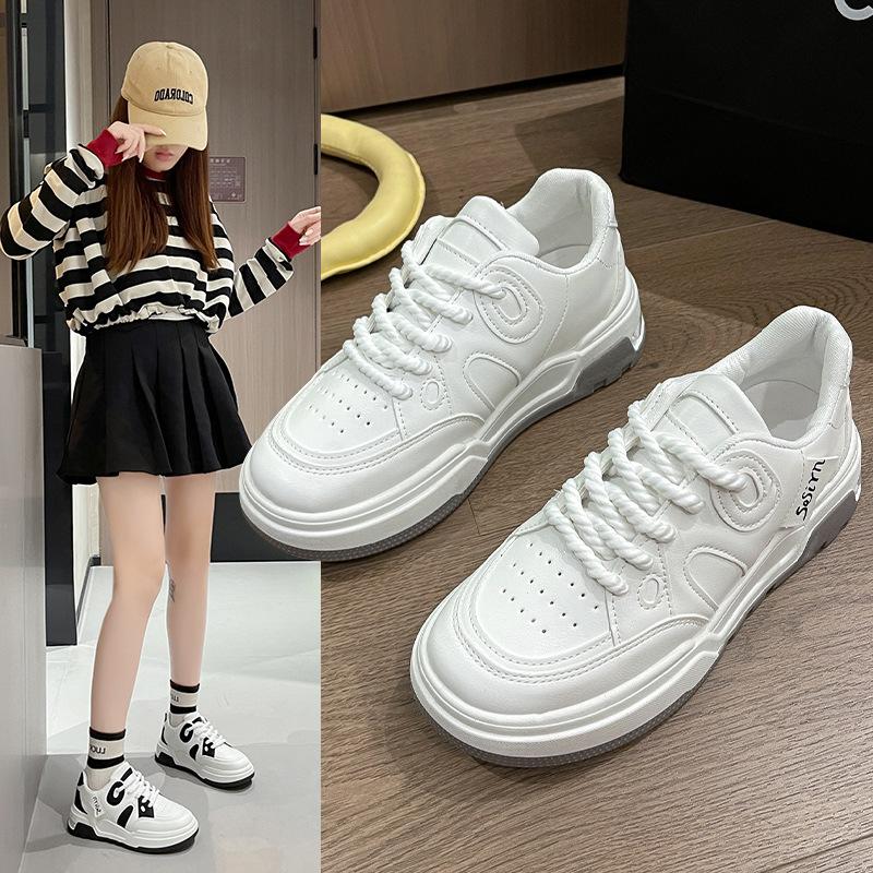 Popular little white shoes women's sports shoes 2024 new women's shoes versatile platform ins trendy niche casual board shoes