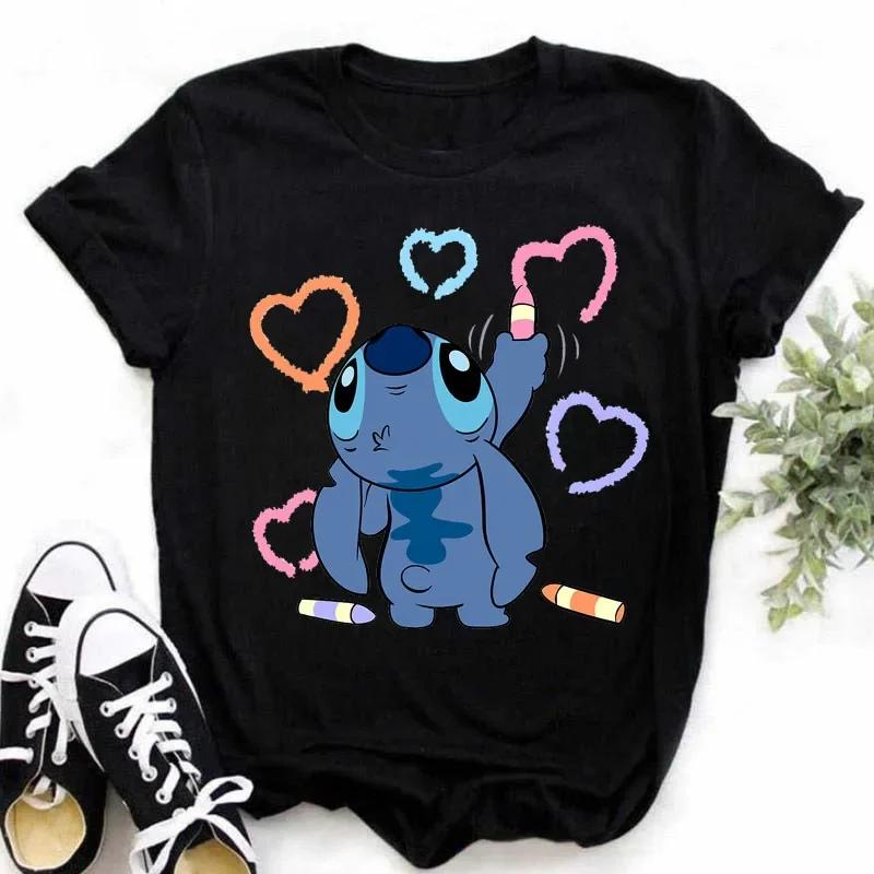 Kawaii Lion Print Women T-shirt Harajuku 2025 Summer Steetwear Short Sleeves T Shirts Clothing Cute O-Neck Y2k Clothes Tops Tees