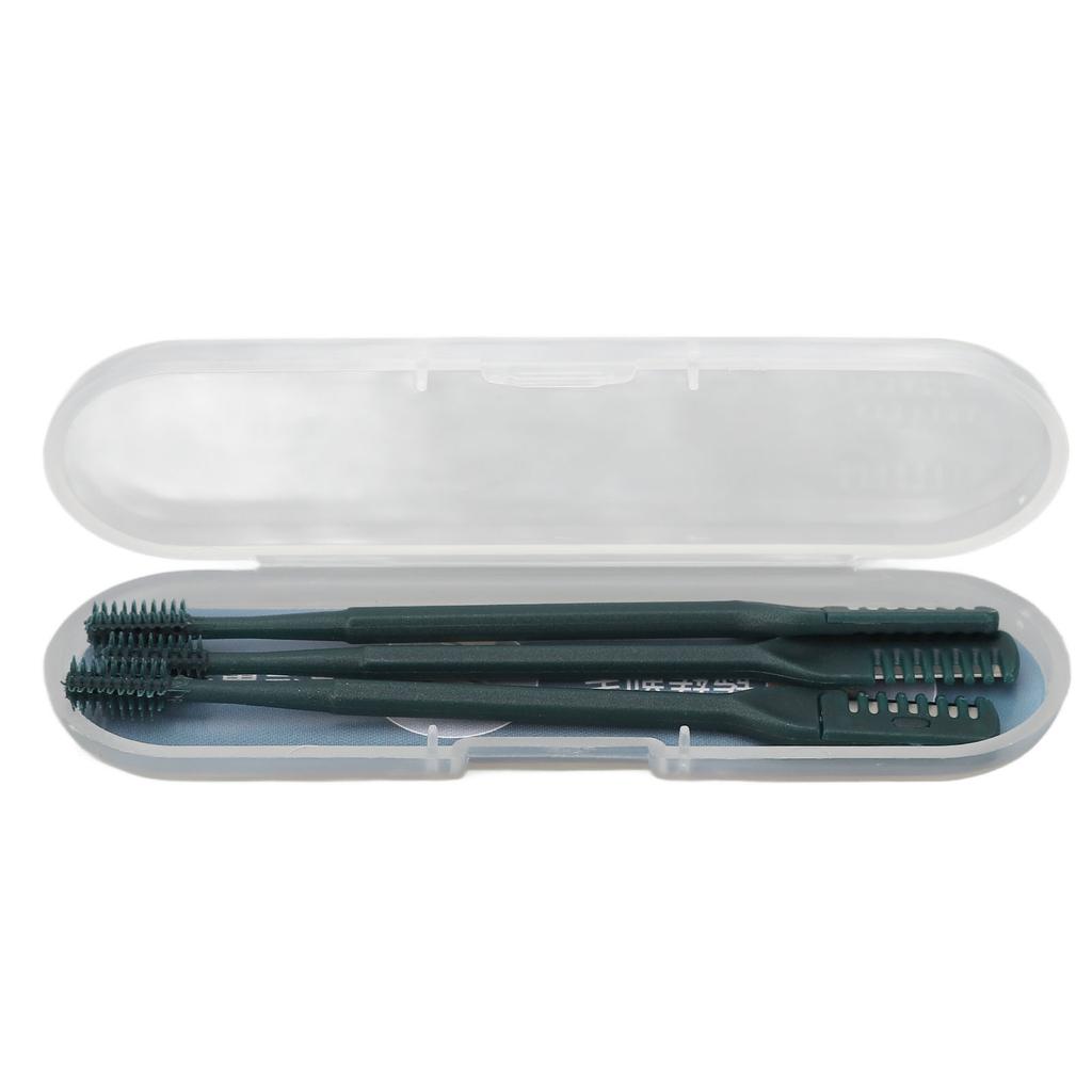 3 шт. Ручной триммер для волос в носу Двойная головка Очистка ноздрей Безопасность Защищен Нож для волос в носу Темно-зеленый