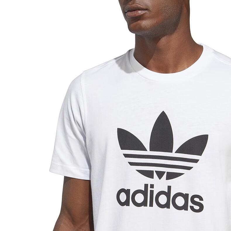 adidas Оригинальная спортивная футболка с логотипом-трилистником и круглым вырезом, мужские топы, белая IA4816