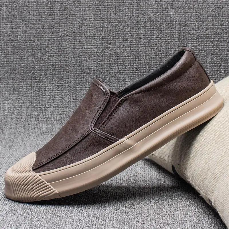 Dress Shoes Leather Men Fashion 2024 Formal Man Casual Shoe Flat Business Shipping Free Delivery New In Legitimate Slip-on Pu