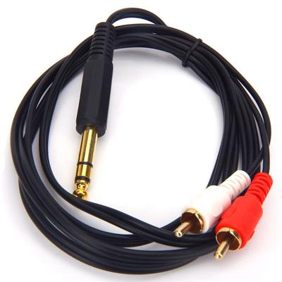Кабель-разветвитель 1/4" Insert Cord, 6,35 мм TRS папа на двойной RCA-аудио, 1/4-дюймовый стерео- на 2xRCA позолоченный разъем