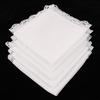 5Pcs 100% Cotton White Handkerchiefs Hanky Pocket Square for Men Women 23x25cm