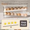 Холодильник Ящик для хранения яиц Большая вместимость Двухслойный прозрачный дизайн Автоматический прокручивающийся держатель для яиц