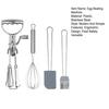 Egg Beater Set Manual Rotary Mixer with Silicone Brush Spatula