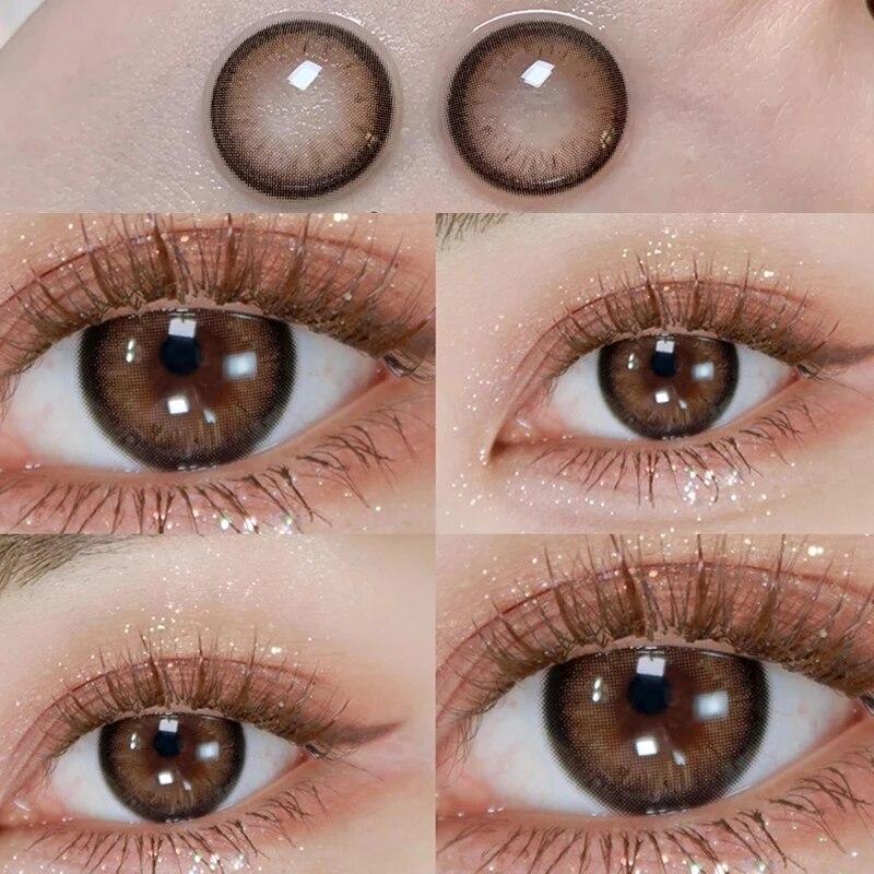 Цветные контактные линзы Линзы для близорукости с диоптриями Косметические контактные линзы Оптовая продажа 2 шт. Ежегодно Красивый макияж для глаз