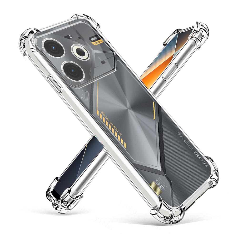 Для Tecno Pova 6 Neo чехол прозрачный противоударный подушка безопасности силиконовый мягкий чехол для телефона для Tecno Pova 6 Neo прозрачная задняя крышка защитный чехол