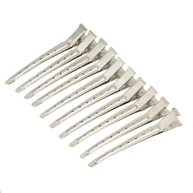10PCS Partition Hair Clip Spring Hairdressing Tools for Girls Stainless Steel Duckbill Clip Type Styling Accessories