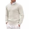 Men S Slim Fit Long Sleeve Crew Neck Twisted Pattern Solid Knit Sweater