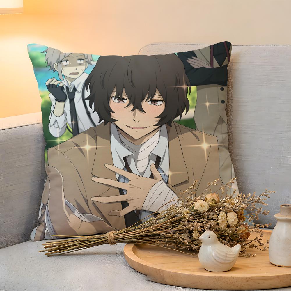 Cushion Cover Linen SkinFriendly Soft Decorative Case For Sofa Home Decor Cool OOsamu DDazai Anime Pillow cover