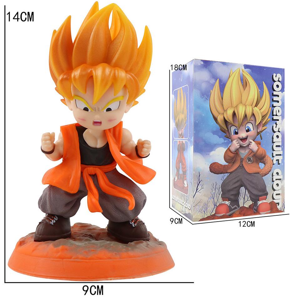 В наличии Dragon Ball Модный Стиль Милая Фигурка Сон Гоку Высота 14 см Кавайи Аниме Украшение Настольные Украшения