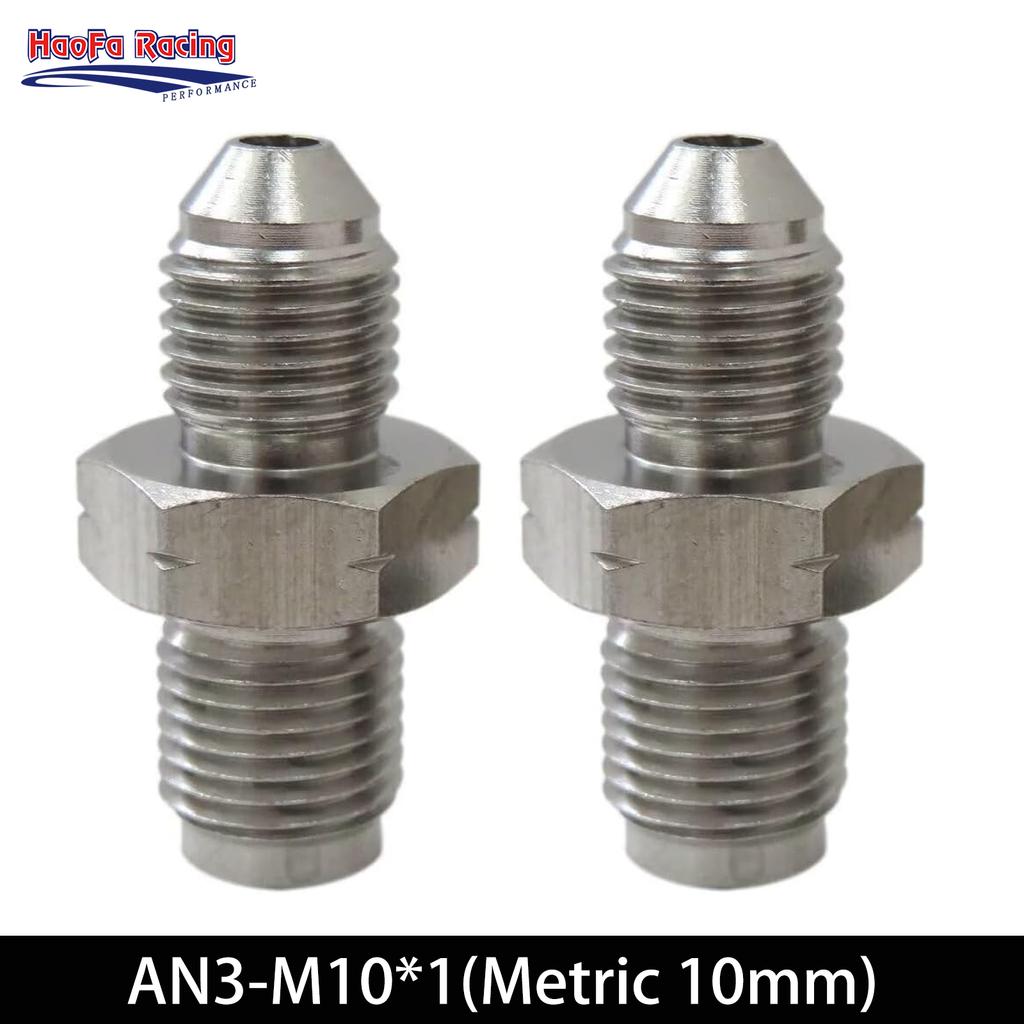 HaoFa - AN3 - M10 x 1.0 (Metric 10mm) To 3AN -3 AN3 Male Brake Adapter Fittings Iron Universal 2Pcs