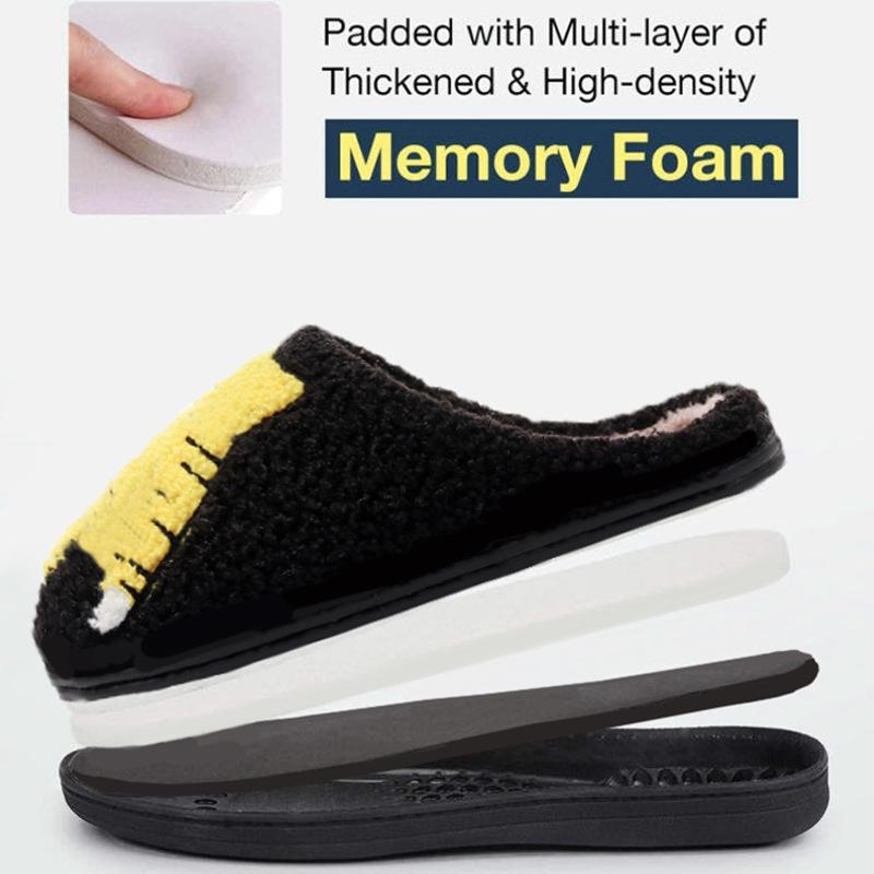 Хлопковые тапочки с вышивкой кота и яйца - Уютные зимние пушистые тапочки унисекс со смешным дизайном