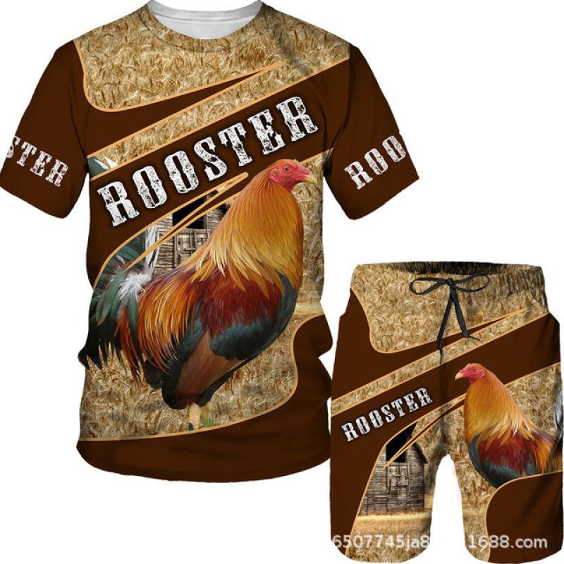 Муж. Шорты Футболка Набор Инвентарь Графика Оптическая иллюзия Одежда Одежда На открытом воздухе Повседневные С короткими рукавами 2 предмета Дизайнер На каждый день