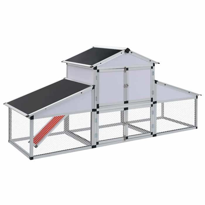 VidaXL Chicken Coop with Ramps and Nesting Box Aluminum