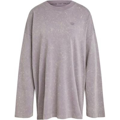 Оригинальные Премиум Essentials Washed Top Мягкая Удобная Свободная Футболка с Длинным Рукавом Женские Топы Shadow-Grey IY7400