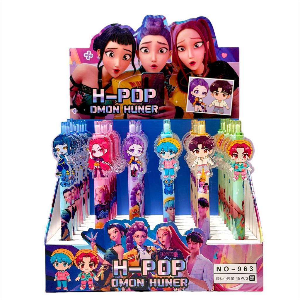New K-POP Devil Hunter Black 0.5mm gel Pen Acrylic Patch Anime Cute Value Student Stationery Gift