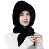 Autumn Winter Warm Hat Plush Lining Windproof Integrated Headwear Scarf for Women Cold Protection 3-in-1 Neck Ears Warmer Plush Hat for Motorcycle EMA