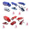 Набор из 6 пожарных машинок, игрушечный, из сплава, пожарная машина, транспортное средство, самолет, лодка, декоративные украшения, подарок на день рождения, Пл