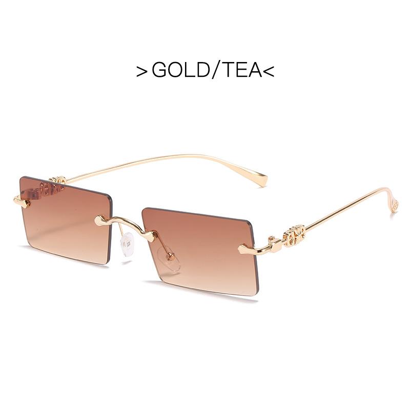 Fashion Square Rimless Women Sunglasses Mirror Classic Vintage Metal Frame Eyewear Men Female Luxury Sun Glasses Uv400