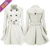 "Women's European and American Slim Ruffled Woolen Coat with Belt Buckle - Autumn/Winter 2021"