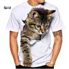 Футболка с принтом 3D Cat Cool, мужская модная повседневная футболка с коротким рукавом